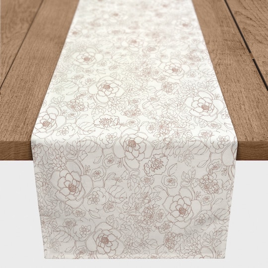90" Line Floral Cotton Twill Runner